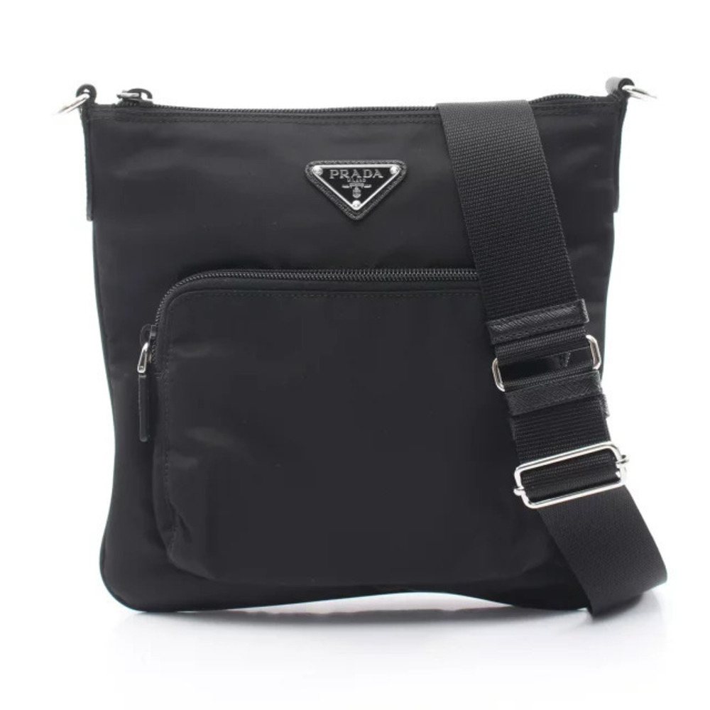 Prada Shoulder Bag Saffiano Leather Black